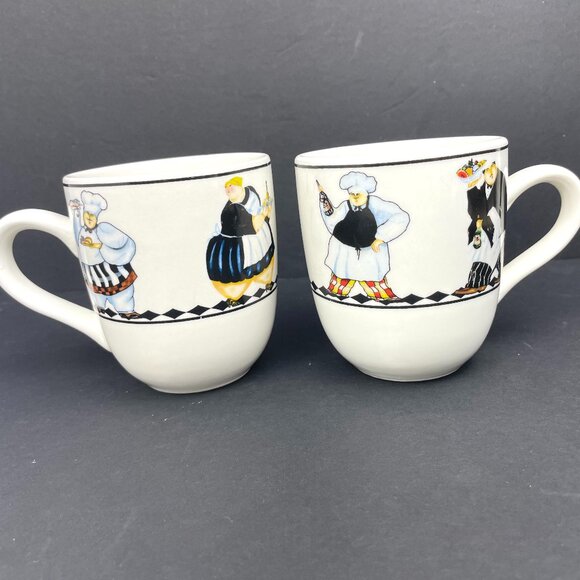Set of 2 Majesticware by Oneida Table for Two Mugs Chefs Waiters 3.5” x 4” - Picture 1 of 7